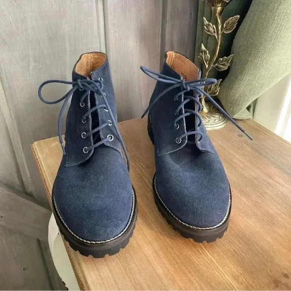 Women’s Leather Navy Bootie‎ - Picture 1 of 7